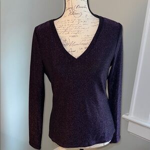 NWT White House Black Market Purple Long Sleeve Top